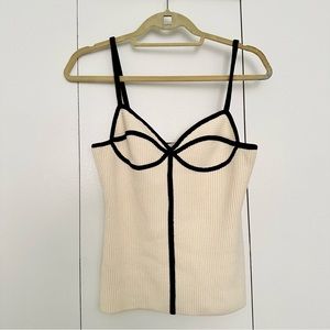 NEW WITH TAG MARA HOFFMAN Joya ribbed organic cotton-blend tank XL NWT